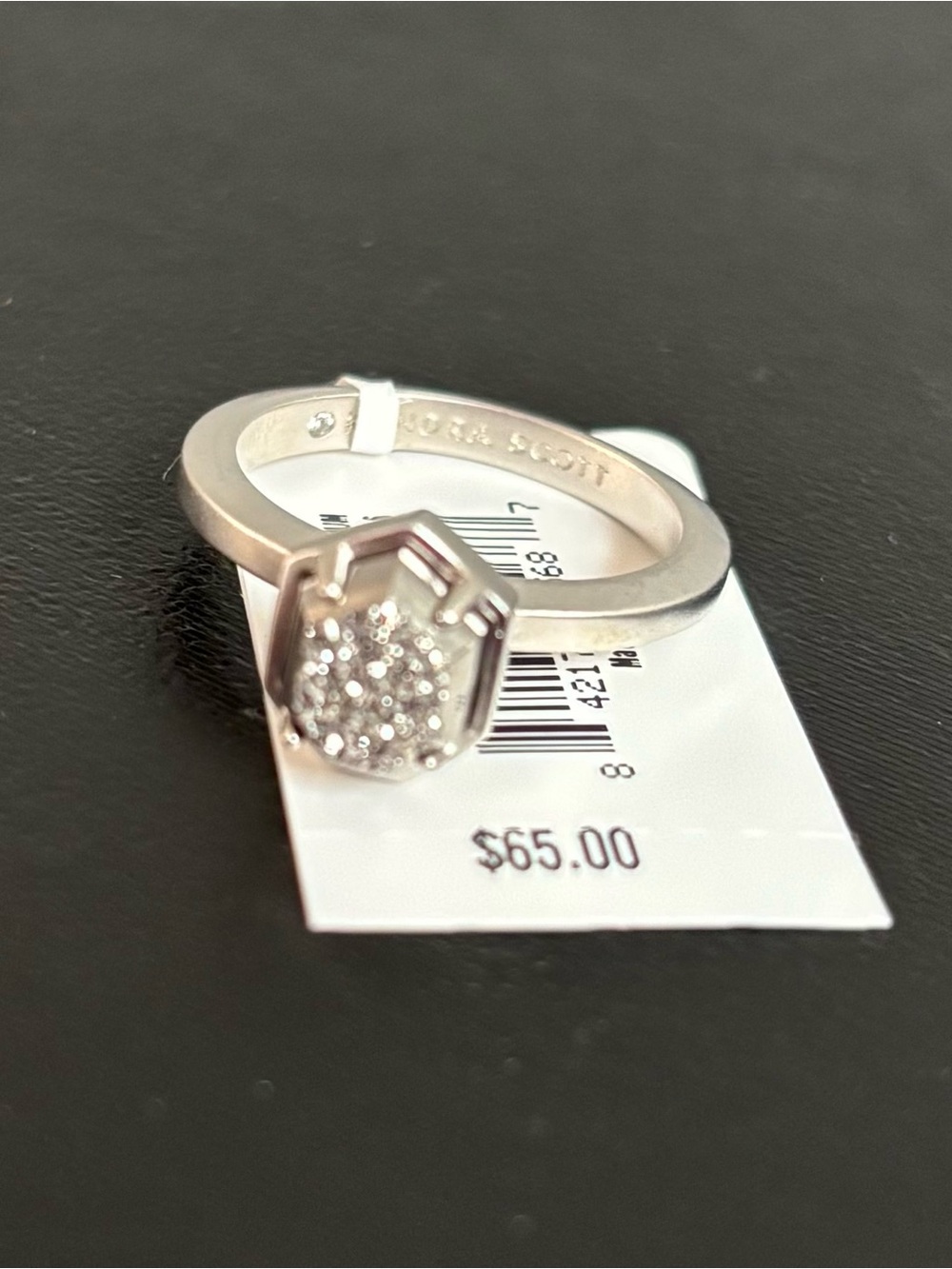 RESERVED FOR @intenselyrisa Kendra Scott Silvertone Platinum Drusy Ring - Picture 6 of 8